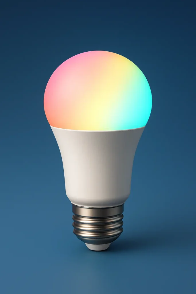 Smart LED RGB color bulb that works with mobile apps for home lighting
