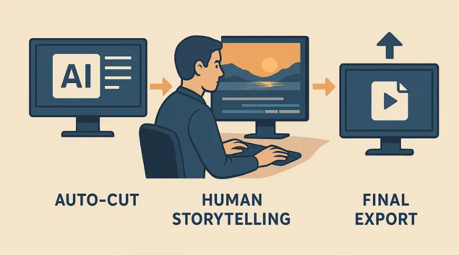 AI-assisted-video-editing-workflow-showing-human-and-AI-collaboration