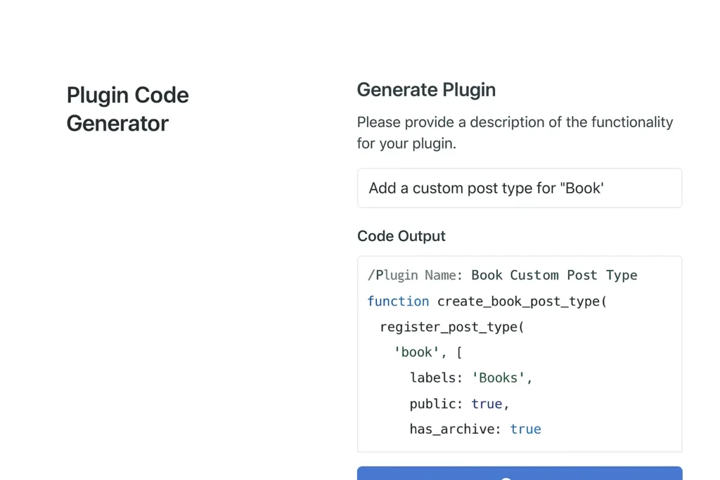 CodeWP-AI-tool-generating-WordPress-plugin-code
