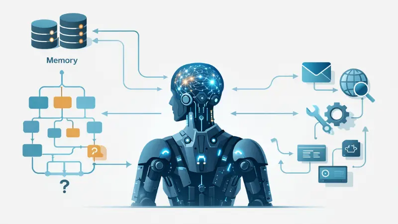 Agentic AI system illustrating autonomous decision making and tool usage