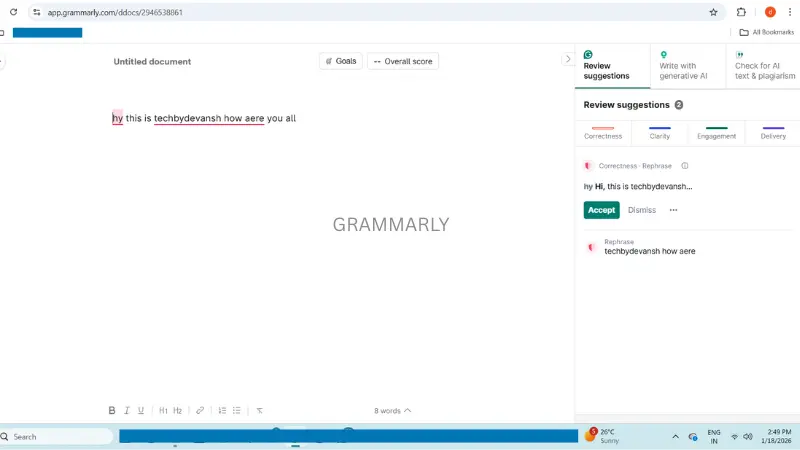 Grammarly for fix spellings and grammar mistake 