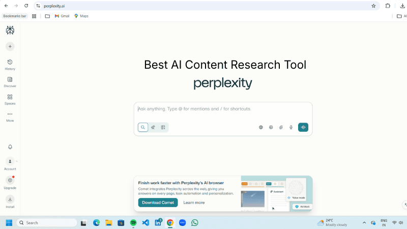 perplexity ai content research tool