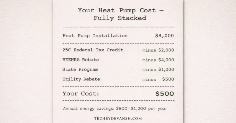 home energy tax credit 2026 stacking federal state utility rebates maximum savings