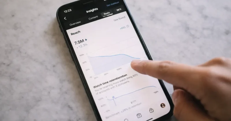 Instagram Reels analytics dashboard showing watch time and reach growth in 2026