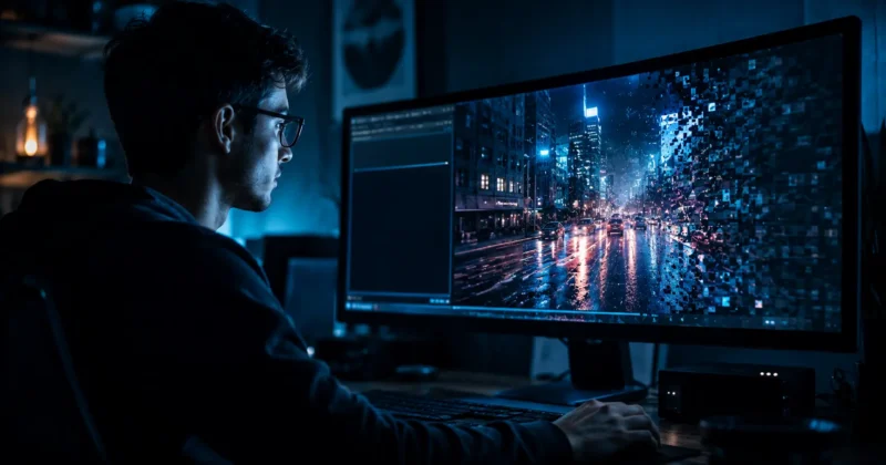 AI image generation trends 2026 — real-time image generation workflow on a widescreen monitor