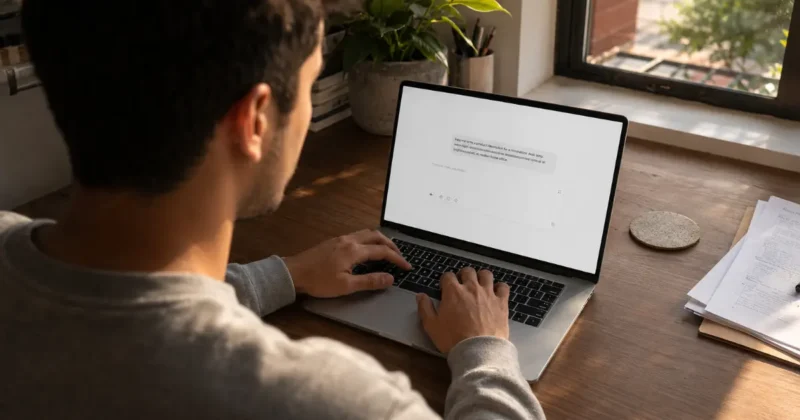 Creator typing an icon prompt into an AI PNG generator tool during the step-by-step icon creation process
