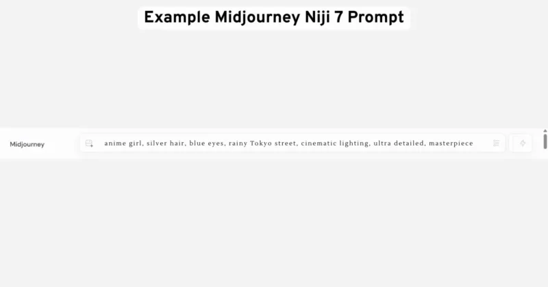 Example prompt used in Midjourney Niji 7