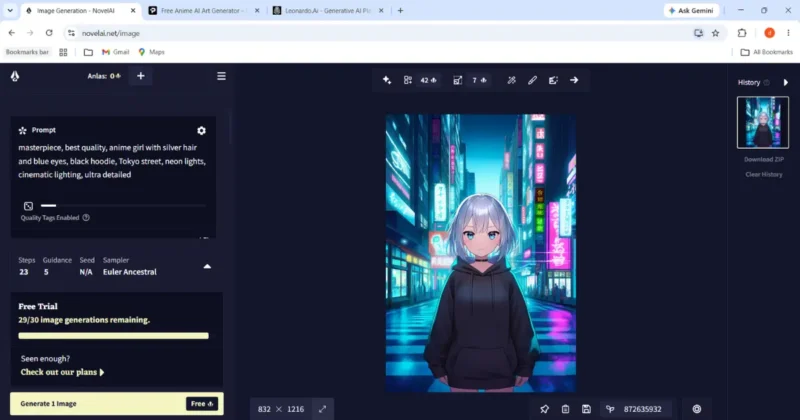 Anime artwork created with NovelAI