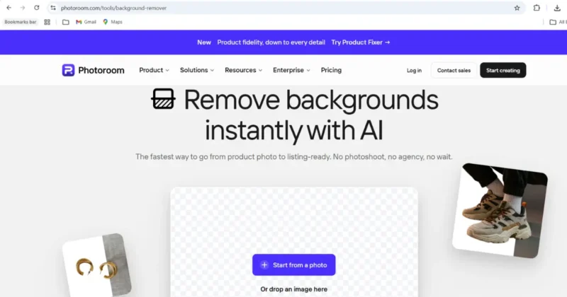 PhotoRoom AI background remover for ecommerce products